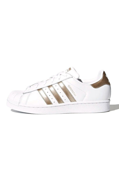 Tênis Adidas Superstar Feminino Branco/Dourado - NewSkull