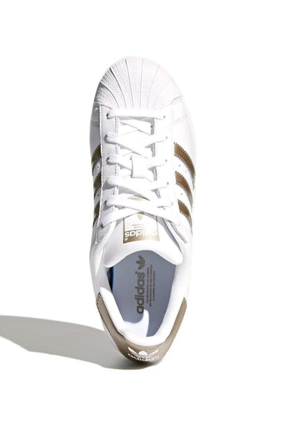 Tênis Adidas Superstar Feminino Branco/Dourado - NewSkull