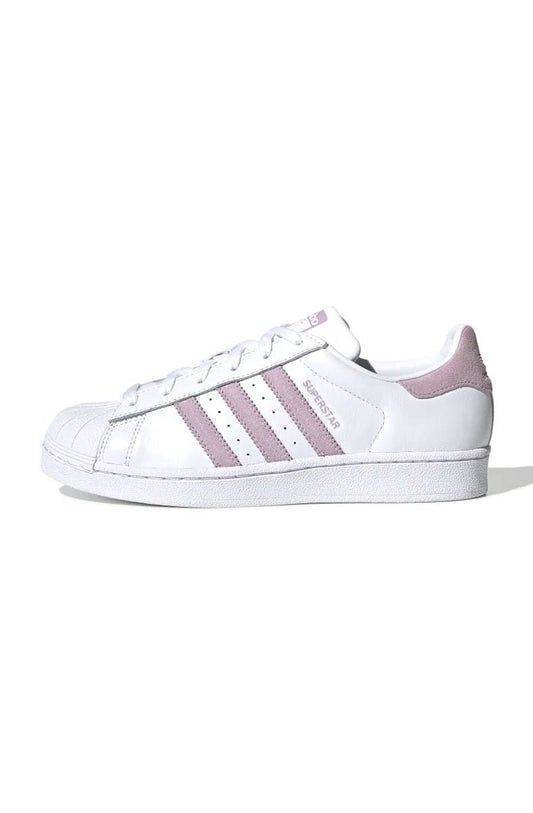 Tênis Adidas Superstar Feminino Branco/Rosa - NewSkull