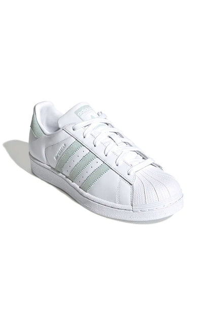 Tênis Adidas Superstar Feminino Branco/Verde - NewSkull