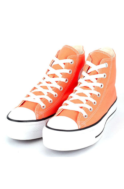 Tênis Converse Chuck Taylor All Star Lift Hi Plataforma Seasonal Laranja/Branco - NewSkull