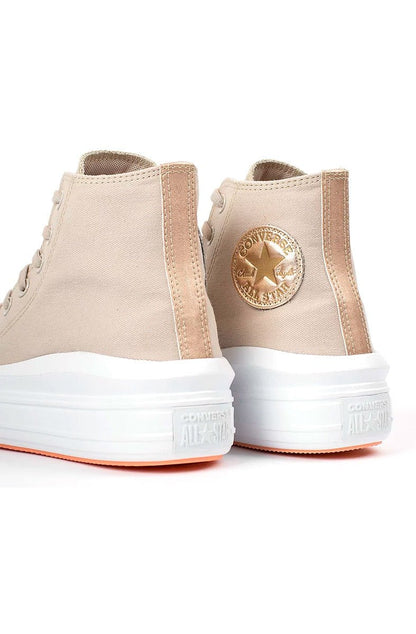 Tênis Converse Chuck Taylor All - Star Move High Authentic Glam Bege Claro/Ouro Claro CT16220001 - NewSkull
