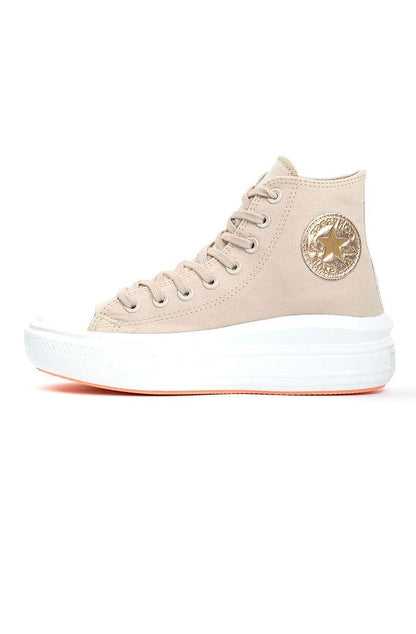 Tênis Converse Chuck Taylor All - Star Move High Authentic Glam Bege Claro/Ouro Claro CT16220001 - NewSkull