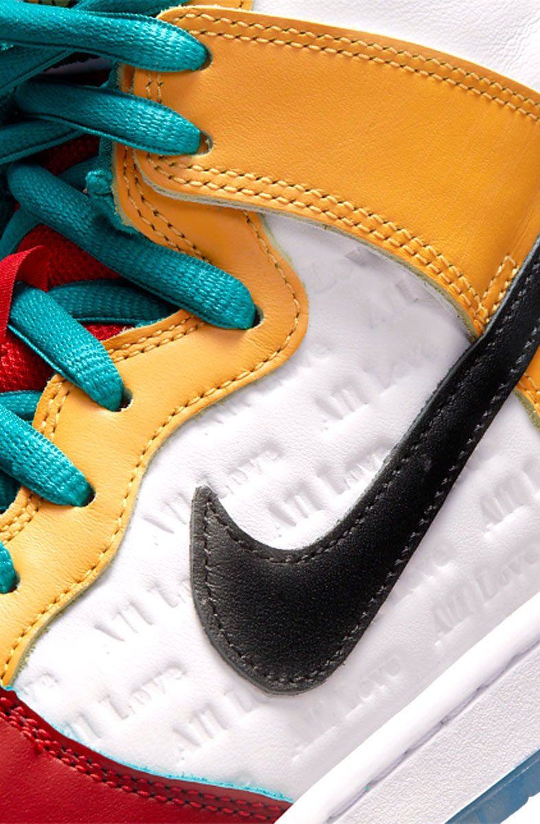 Tênis Nike SB Dunk High Pro x froSkate "All Love, No Hate" Branco/Colorido DH7778 - 100 - NewSkull