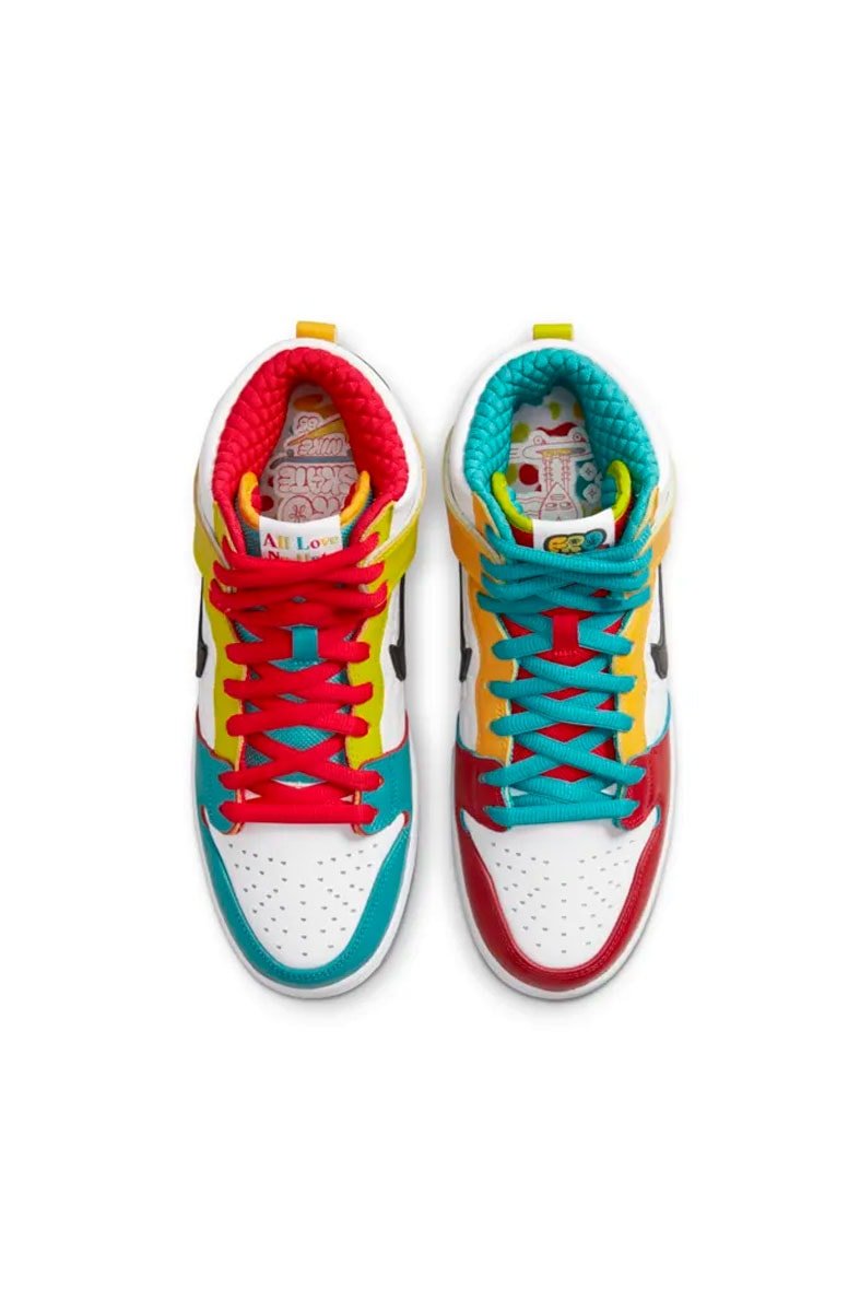 Tênis Nike SB Dunk High Pro x froSkate "All Love, No Hate" Branco/Colorido DH7778 - 100 - NewSkull