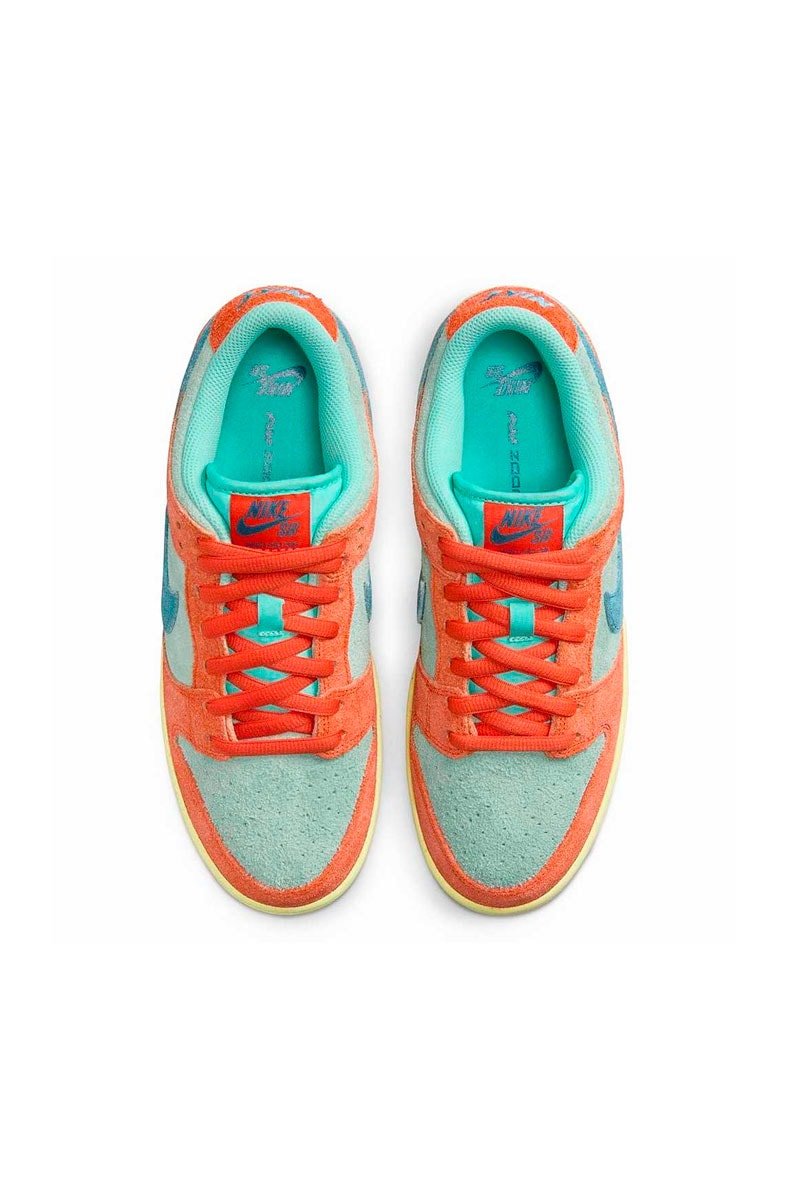 Tênis Nike SB Dunk Low Pro Premium Orange Emerald Rise/Noise Aqua DV5429 - 800 - NewSkull