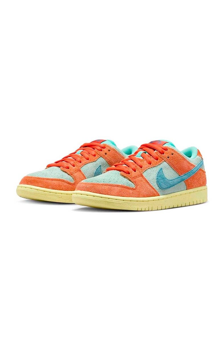 Tênis Nike SB Dunk Low Pro Premium Orange Emerald Rise/Noise Aqua DV5429 - 800 - NewSkull