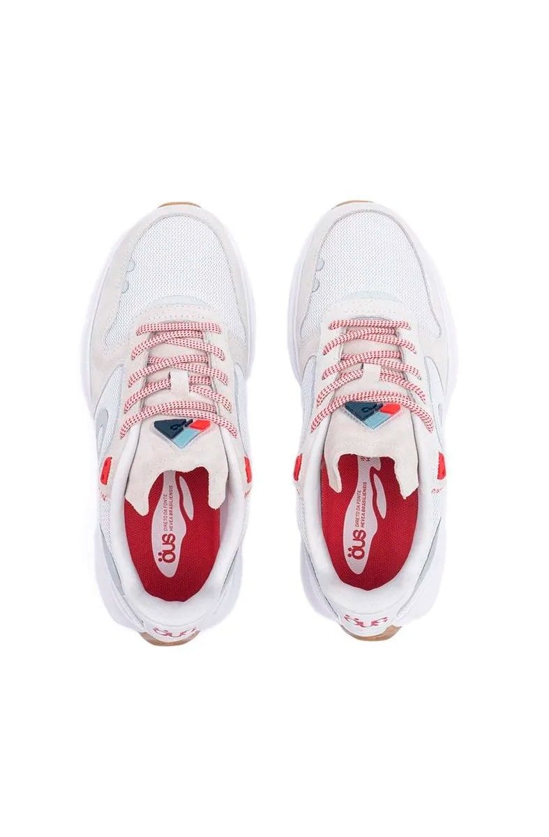 Tênis Ous Hevea Dots Branco/Vermelho 350046 - 01 - NewSkull