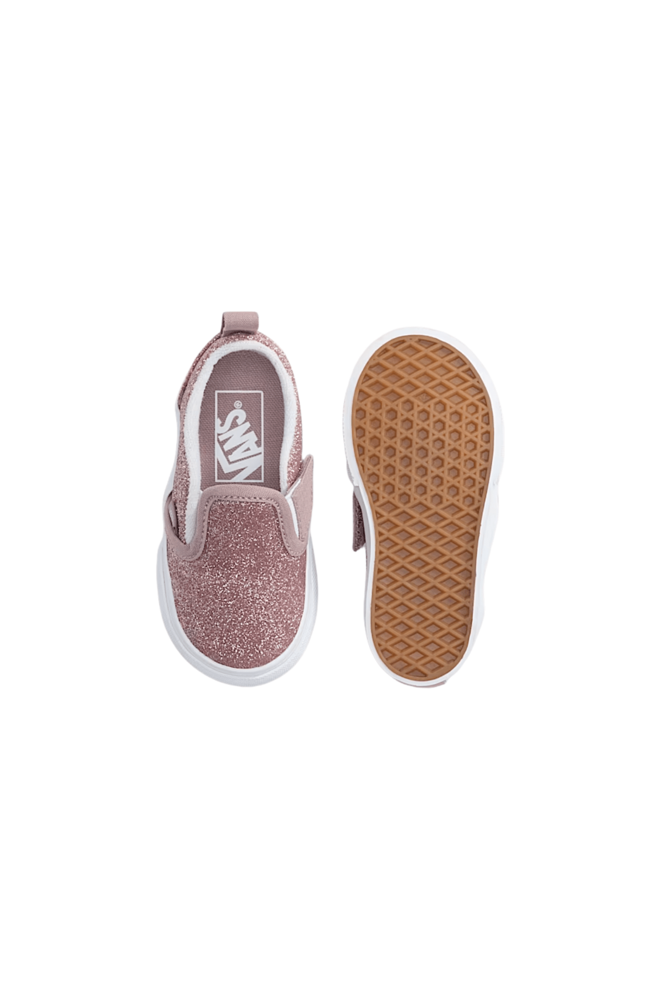 Tênis Vans Slip-On V Infantil Glitter Rosa VN000D0TFSL - NewSkull