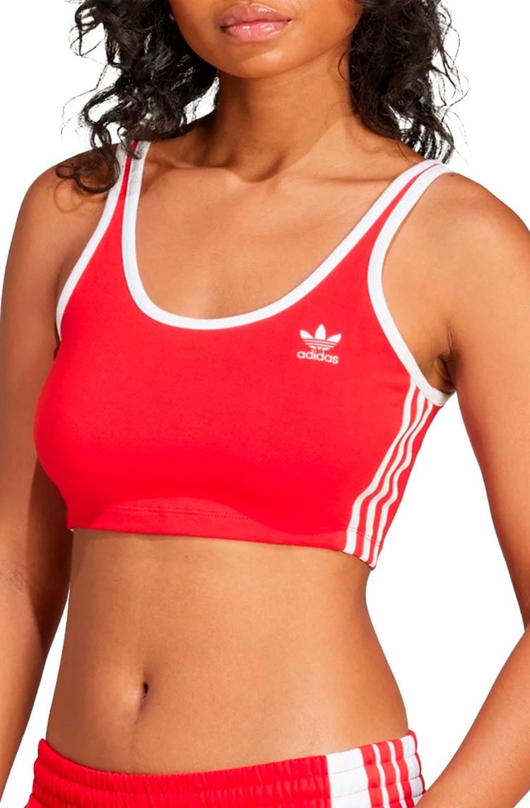 Top Adidas Adicolor 3 - stripes Vermelho/Branco - NewSkull