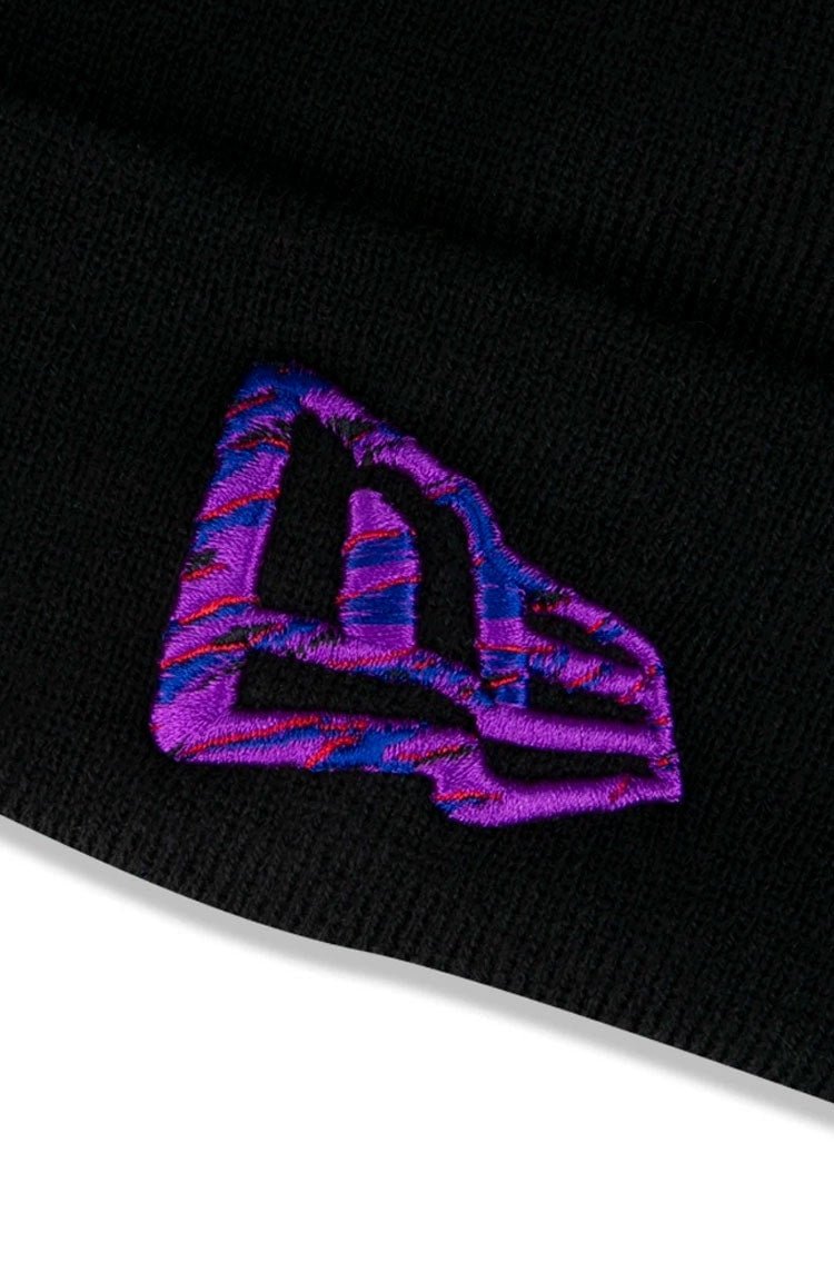 Touca Gorro New Era Flag Preta/Lilas - NewSkull