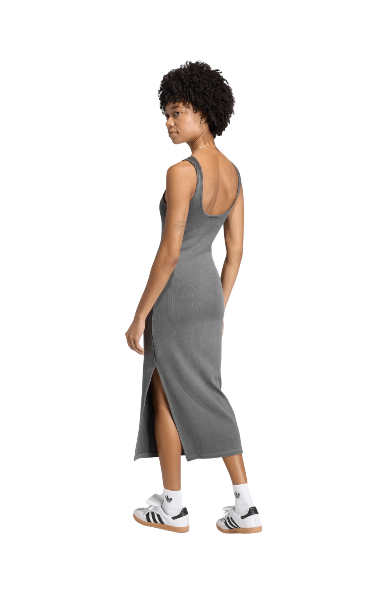 Vestido Adidas Essentials Rib Tank Maxi Dress Washed Cinza - NewSkull