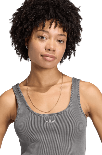 Vestido Adidas Essentials Rib Tank Maxi Dress Washed Cinza - NewSkull