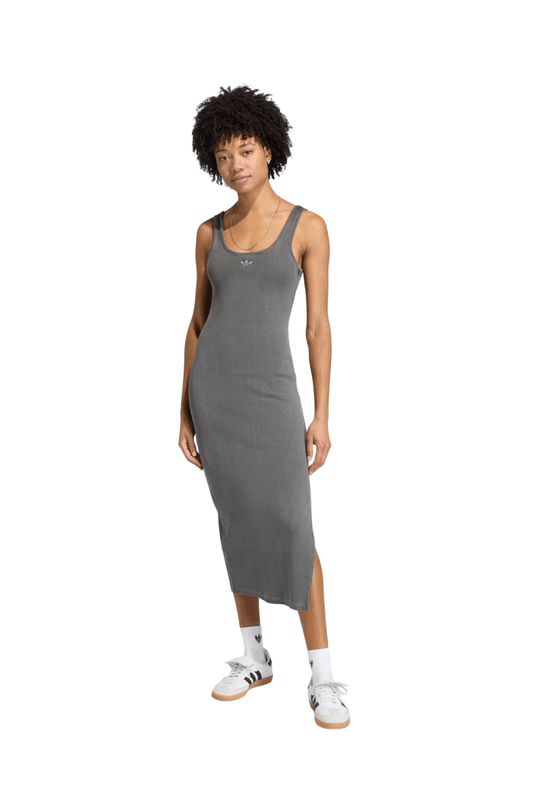 Vestido Adidas Essentials Rib Tank Maxi Dress Washed Cinza - NewSkull