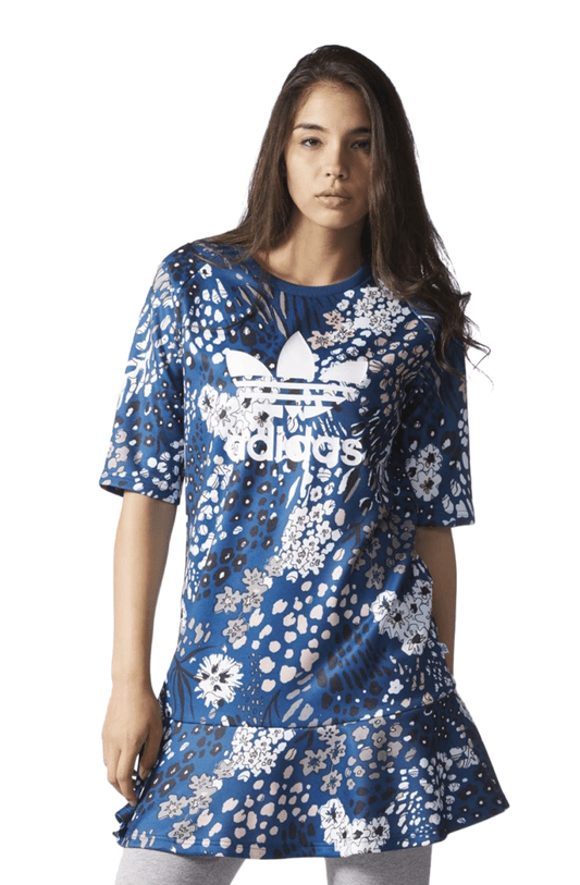 Vestido Adidas Floral Feminino Azul - NewSkull