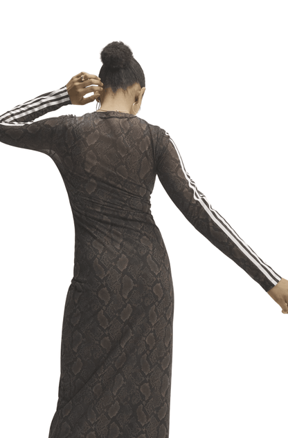 Vestido Adidas Snake Print Long Dress Marrom/Branco - NewSkull