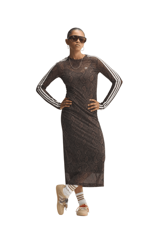 Vestido Adidas Snake Print Long Dress Marrom/Branco - NewSkull