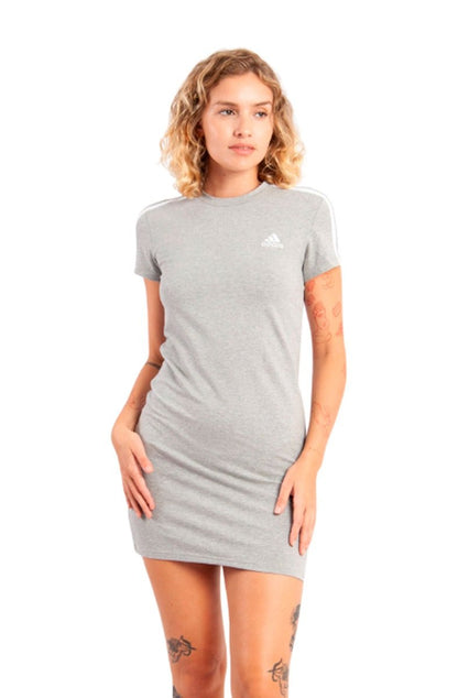 Vestido Adidas Sportwear Basic 3 - stripes Cinza/Branco IC9883 - NewSkull