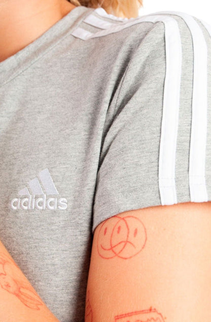 Vestido Adidas Sportwear Basic 3 - stripes Cinza/Branco IC9883 - NewSkull