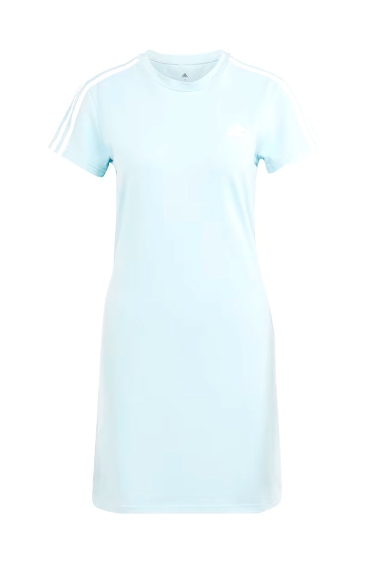 Vestido Camiseta Adidas Essentials 3 - stripes Azul Claro - NewSkull